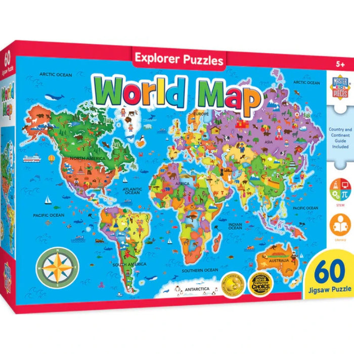 World Map 60 Piece Kids Jigsaw Puzzle