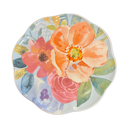 8.5" Everyday Peonies Ceramic Appetizer Plates - Set of 2