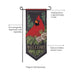 Cardinal and Evergreen Applique Long XL Garden Flag