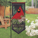Cardinal and Evergreen Applique Long XL Garden Flag
