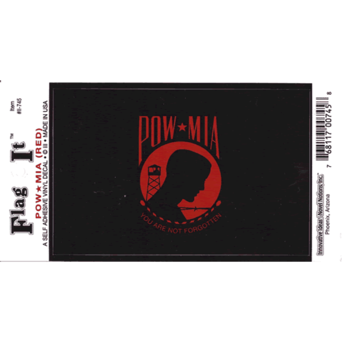 POW-MIA Red Logo Decal - Made in USA