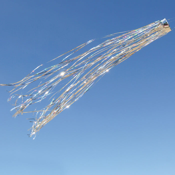 51" Silver Holographic Mylar Windsock