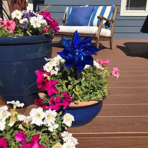 Blue Whirl Mylar Pinwheel