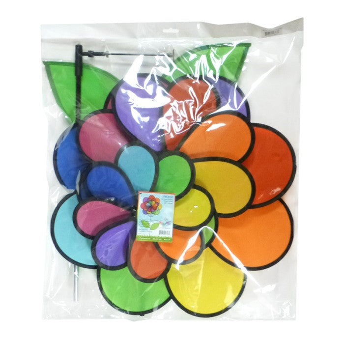24 Petal Flower with Leaves Triple Wheel Spinner