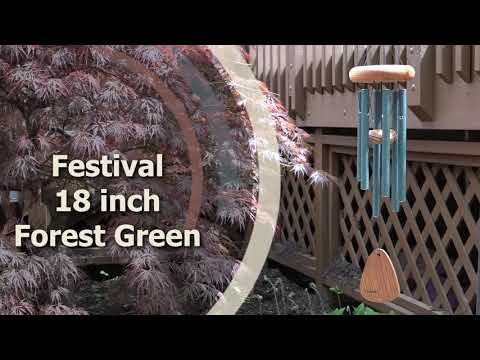 18" Festival Forest Green Wind Chime (6 Tubes)