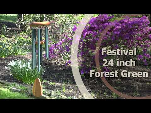 24" Festival Forest Green Wind Chime (6 Tubes) - Made in USA