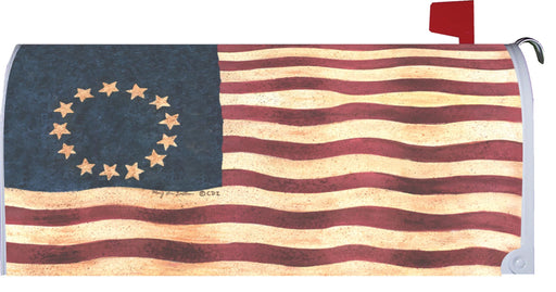 Betsy Ross Wavy Flag Mailbox Cover