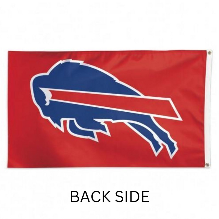 back side Buffalo Bills Logo Red Polyester Flag