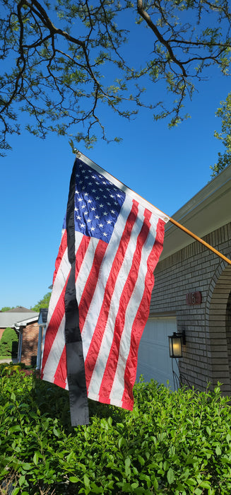 Black Mourning Ribbon For Off the House Flag - Made in USA