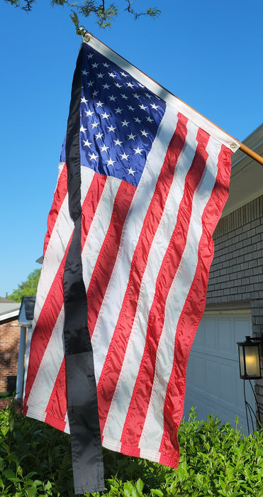Black Mourning Ribbon For Off the House Flag - Made in USA