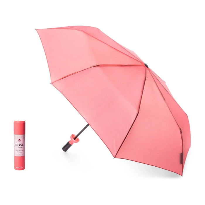 Rose Labeled Wine Bottle Umbrella