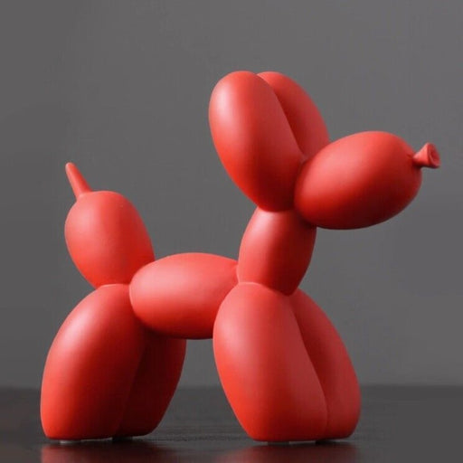 Matte Red Medium Balloon Dog Sculpture