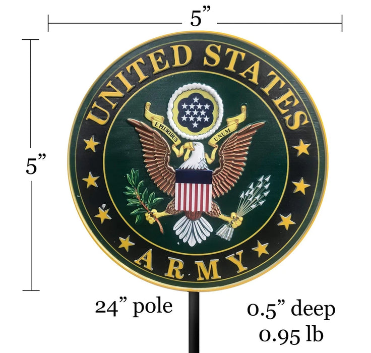 Army Emblem Garden Stake