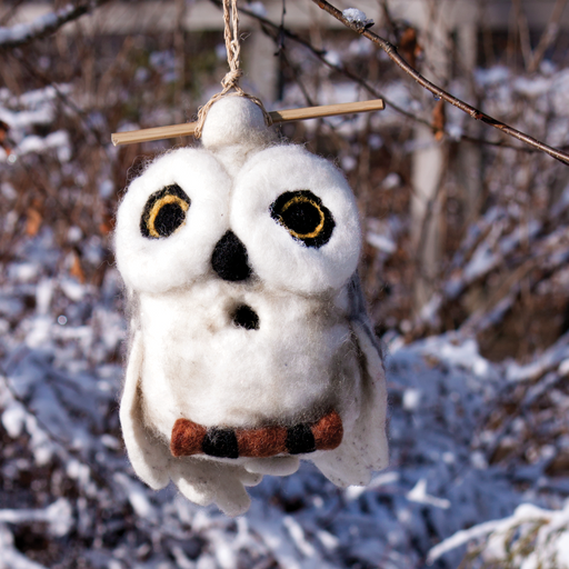 Snowy Owl Felt Birdhouse