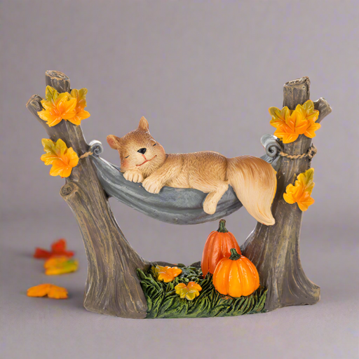 Autumn Squirrel Hammock Figurine