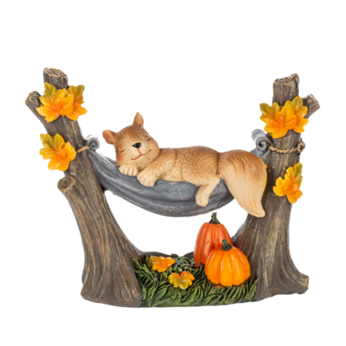 Autumn Squirrel Hammock Figurine