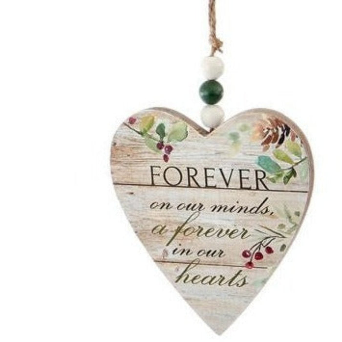 Forever On Our Minds Wooden Heart Ornament