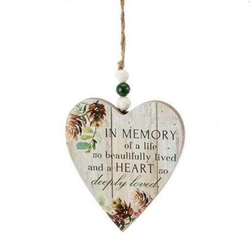 In Memory Wooden Heart Ornament