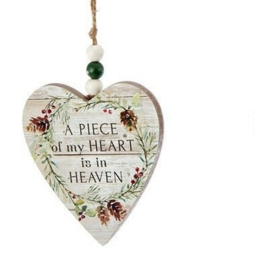 Piece of My Heart Wooden Heart Ornament