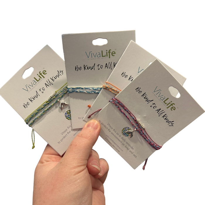 Be Kind Whale Tail Adjustable Bracelet - Assorted Colors