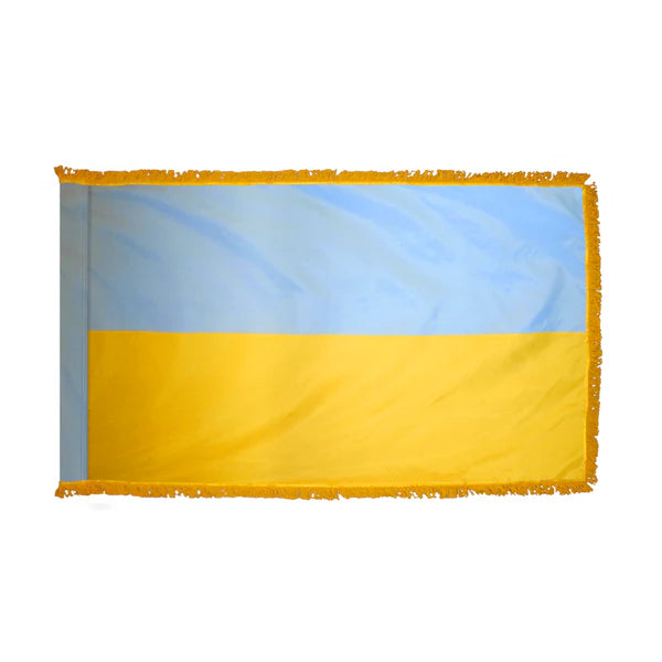 Ukraine Nylon Indoor Flag w/ Fringe