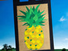 Pineapple Burlap Applique Banner Flag outdoors
