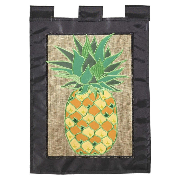 Pineapple Burlap Applique Banner Flag is 29"x42"