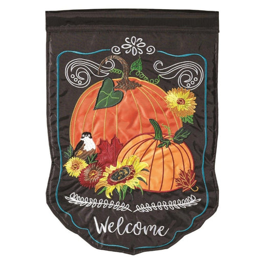 Pumpkins Welcome Applique Garden Flag