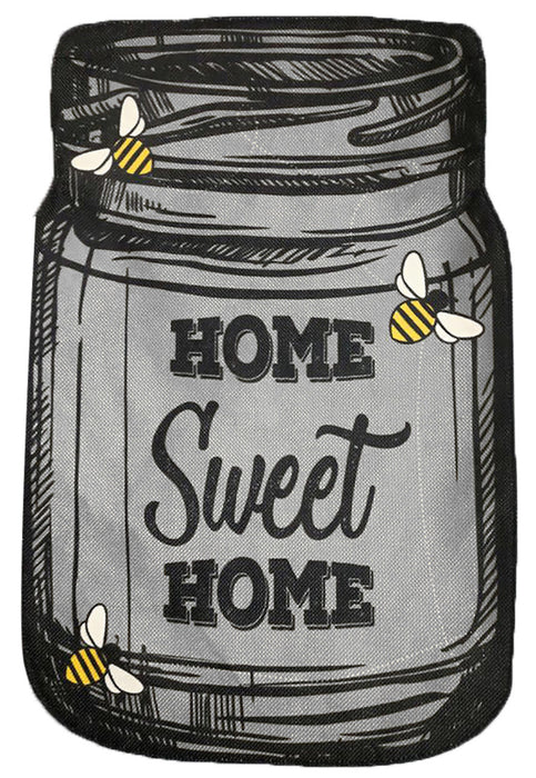 Home Sweet Home Mason Jar Burlap Garden Flag