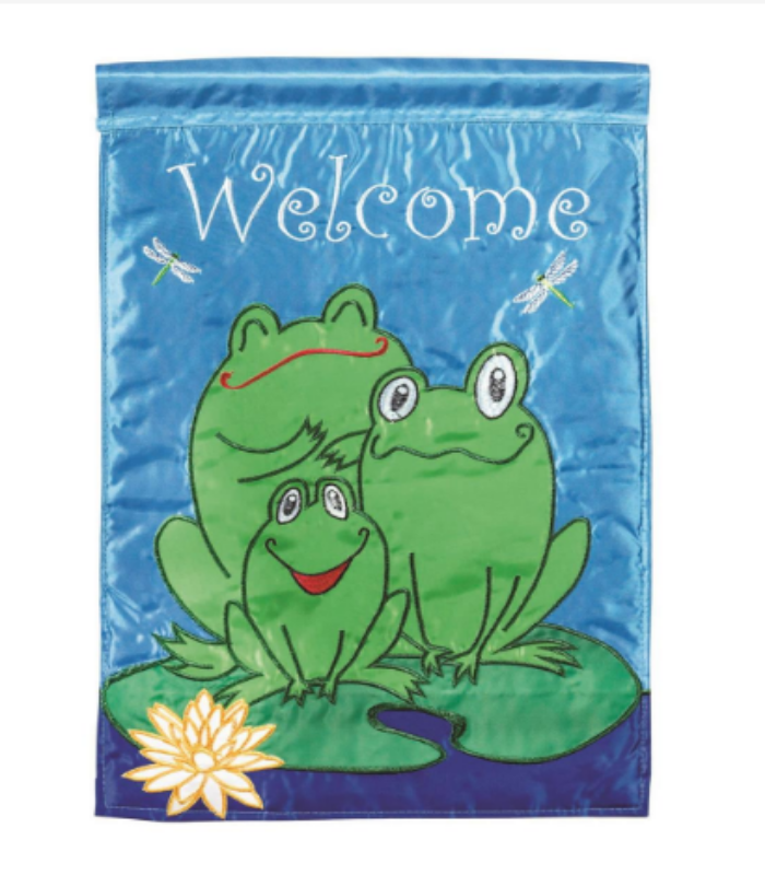 Welcome Frogs Applique Garden Flag – Ace Flag & Visual Promotion