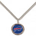 silver necklace with the bills logo in the center
