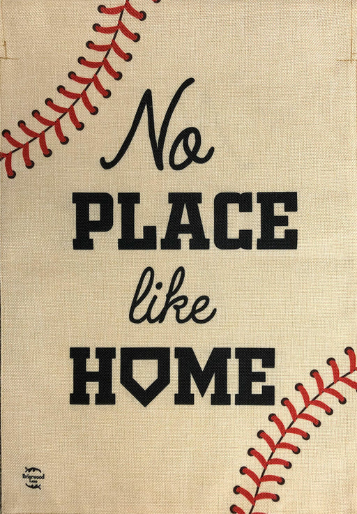 No Place Like Home Baseball Burlap Flag