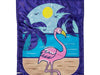 flamingo applique beach scene garden flag