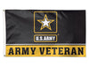 3X5' US Army Veteran on Black Polyester Flag