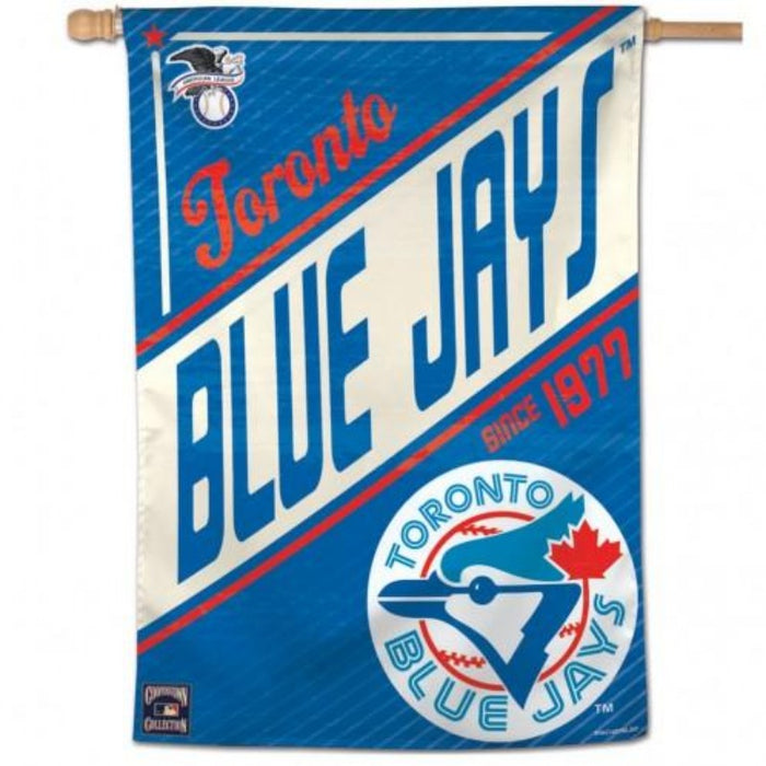 blue jays flag in cooperstown style with logo