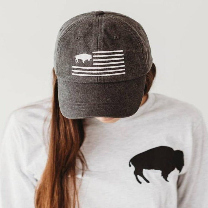 Black 716 Buffalo Flag Hat