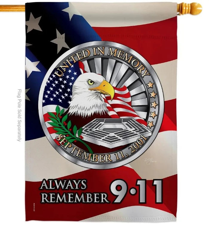 Always Remember 9/11 Eagle Banner Flag – Ace Flag & Visual Promotion
