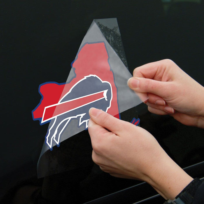 8"x8" Buffalo Bills New York Perfect Cut Decal being applied