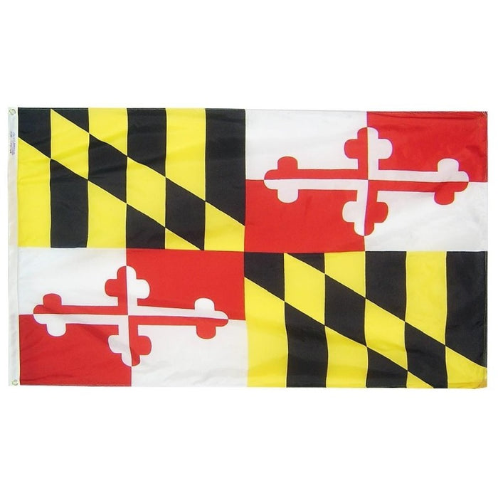flag with two different patterns going diagonally 