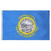 blue flag with the state seal in the center and the text saying "south dakota - the mount rushmore state"