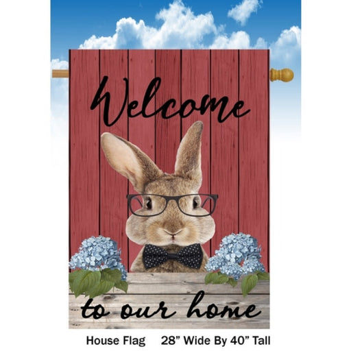 Welcome Bunny Banner Flag, HARDWARE NOT INCLUDED