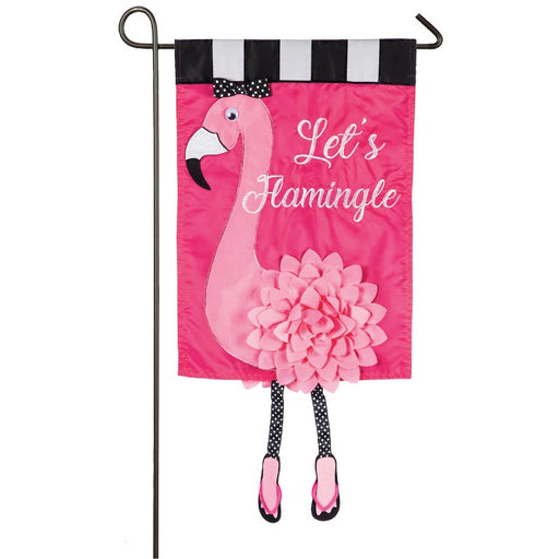 Let's Flamingle Crazy Legs Garden Flag