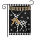 Checkered Deer Burlap Garden Flag