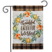Pumpkin Wreath Burlap Garden Flag