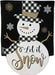 Checkered Snowman Shaped Burlap Banner Flag