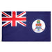 blue flag with the country crest and union jack canton