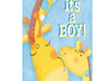 blue flag with giraffes and the text "it's a boy"