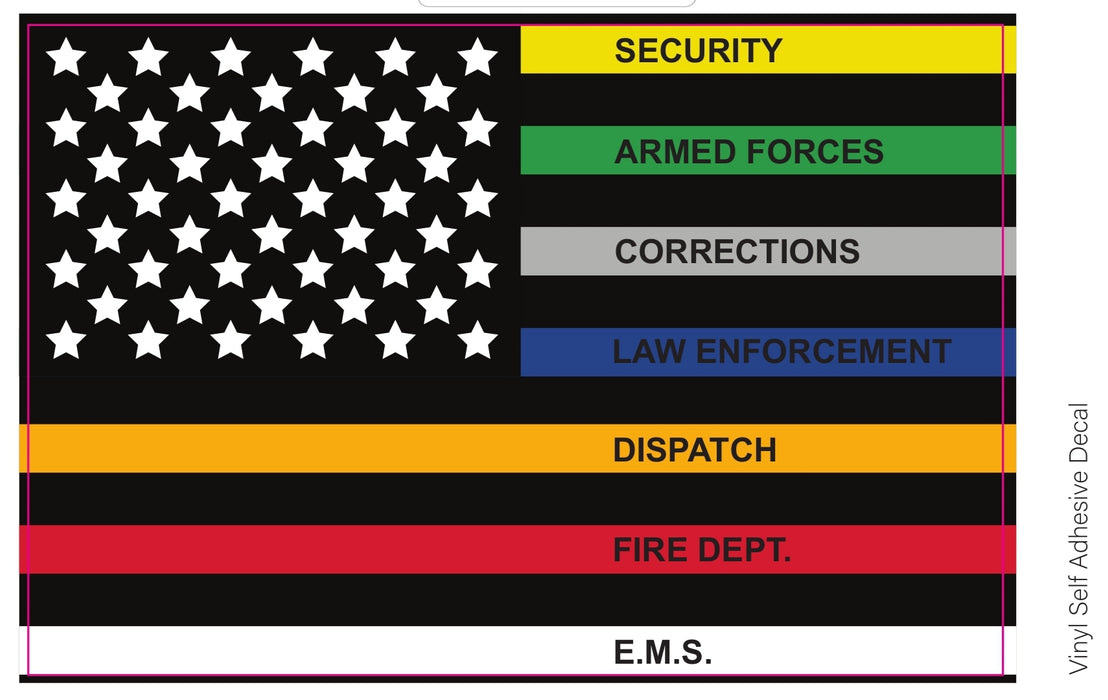 First Responders Flag List Decal - Made in USA