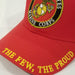 Marine corps embroidered logo on bright red hat 