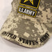 camo hat with black and gold army star logo